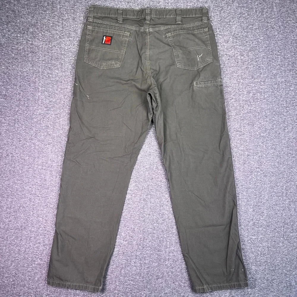 Wrangler Riggs Workwear Pants Mens 38x32 Green Ripstop Utility Painter Carpenter
